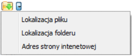 Opcje, za pomocą których można uzupełnić pole URL na załączniku