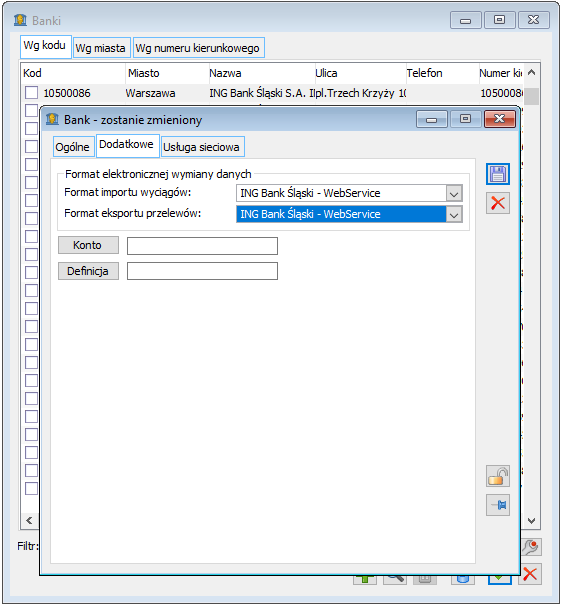 Karta Banku – wskazanie domyślnego formatu dla eksportu i importu przelewów