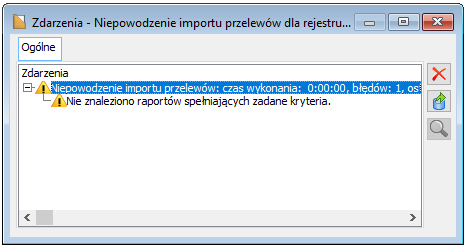 Komunikat błędu dla importu SIMP