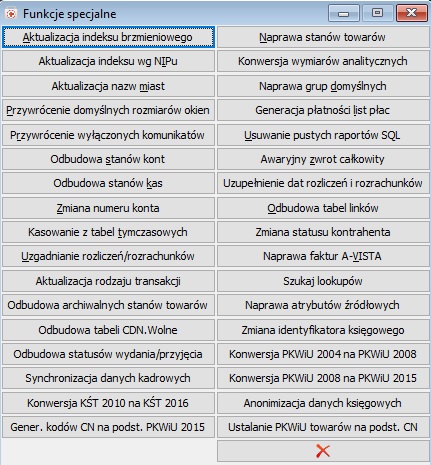 Funkcje specjalne