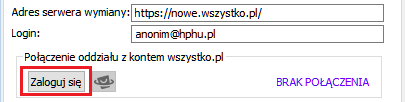 Przycisk do zalogowania na portalu wszystko.pl
