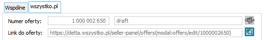Informacja na karcie towaru o powiązanej ofercie na portalu wszystko.pl