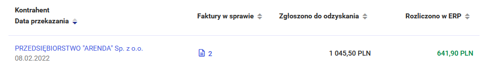 Informacja o postępie sprawy