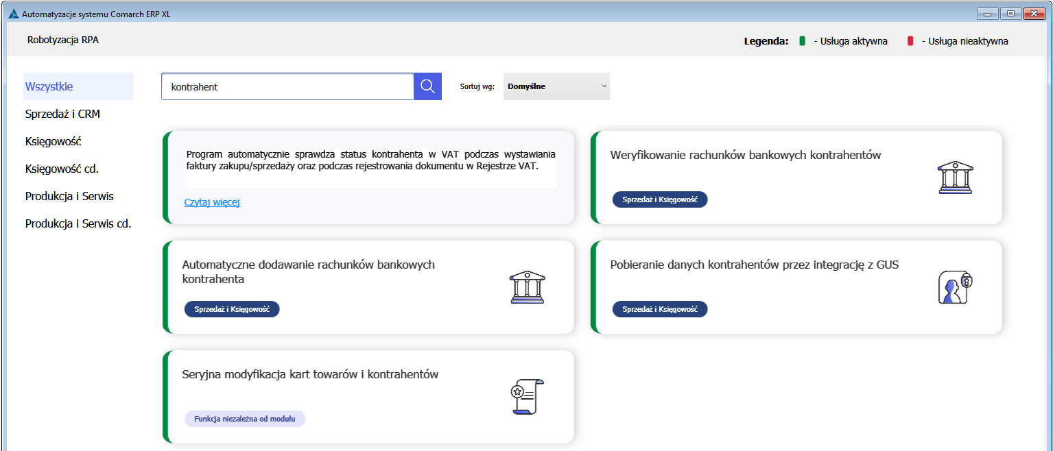 Nowy wygląd okna Robotyzacja RPA