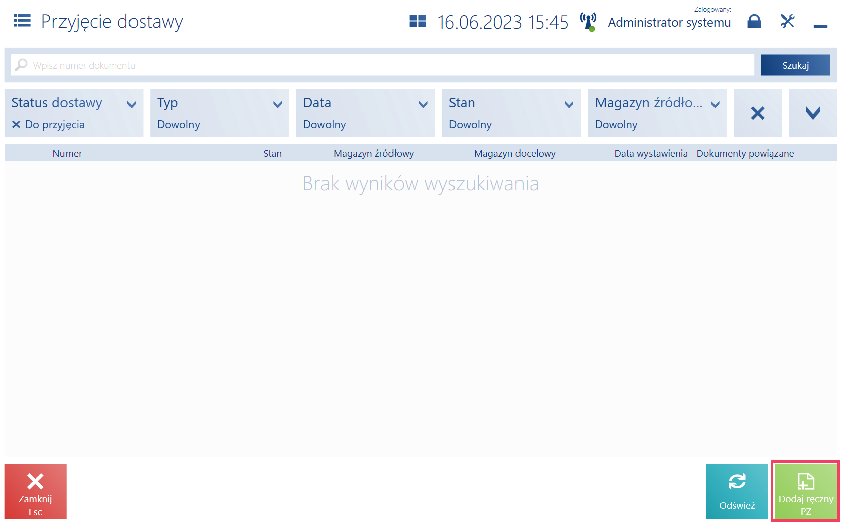 Dodawanie dokumentu PZ w Comarch POS