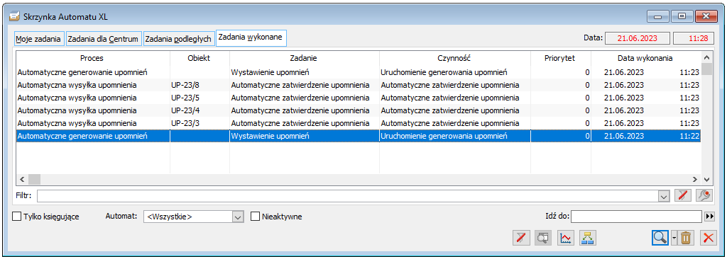 Skrzynka Automatu XL z listą zadań