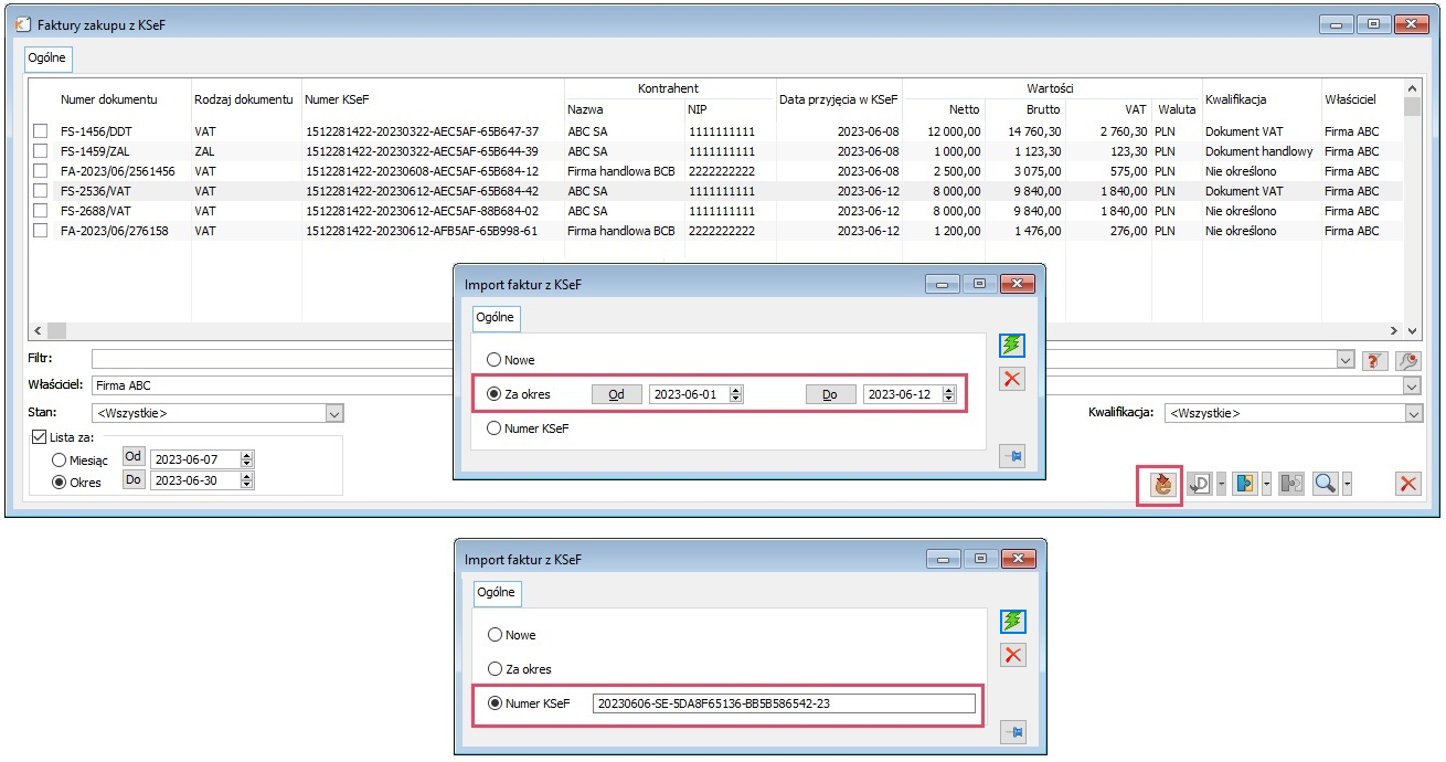 Import faktur z KSeF: opcja za okres oraz import konkretnej faktury