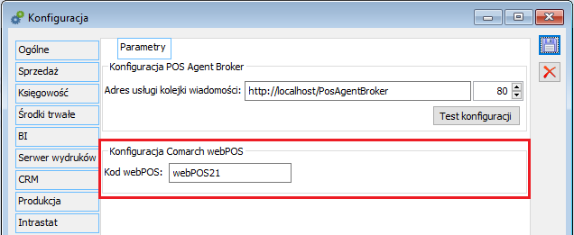 Konfiguracja Comarch webPOS