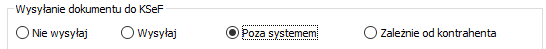 Parametr dotyczący KSeF - Poza systemem