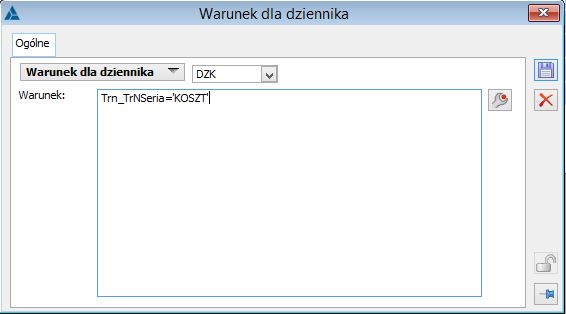 Warunek dla dziennika