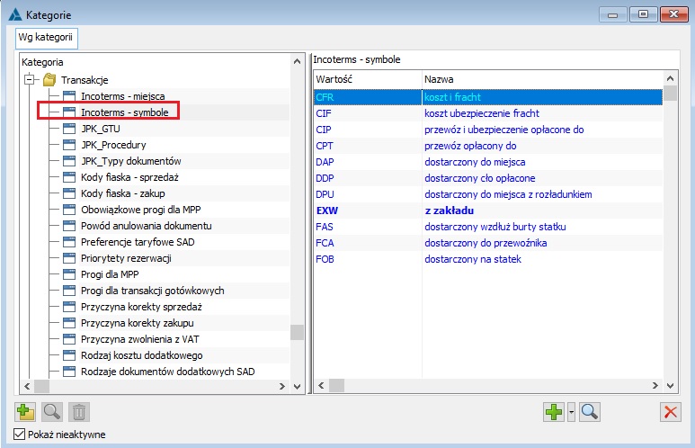 Kategorie: Incoterms - symbole