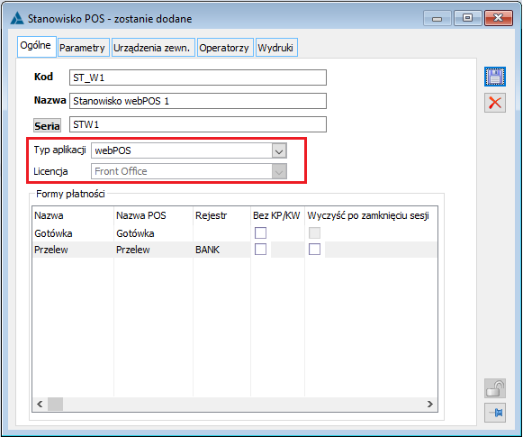 Nowy typ stanowiska POS: webPOS