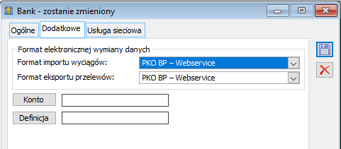 Ustawienie formatu wyciągów