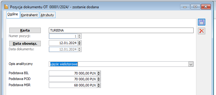 Ustalenie wartości początkowej