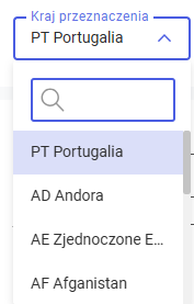 Zmiana kraju przeznaczenia