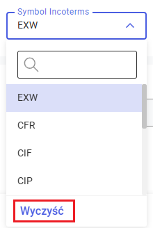 Usuwanie symbolu Incoterms z dokumentu