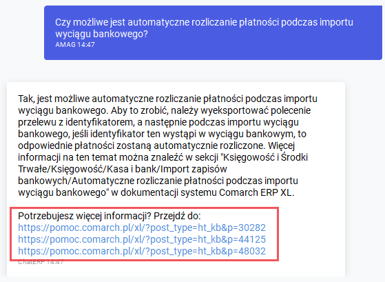 Linki dla odpowiedzi z dokumentacji systemu