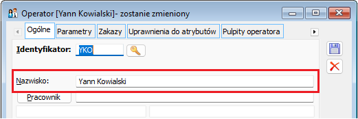 Dane osoby kontaktowej nadawcy mogą zostać pobrane na zlecenie z karty operatora