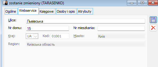 Możliwy podział danych adresowych
