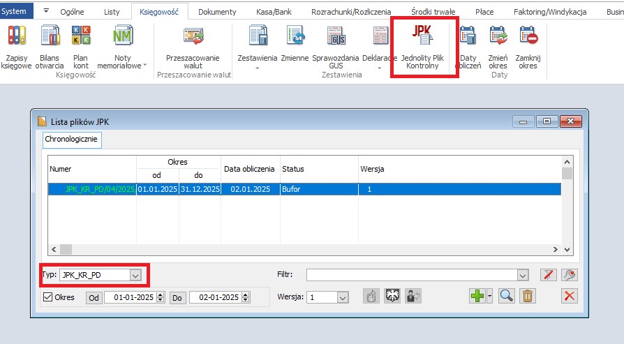 Generowanie plików JPK