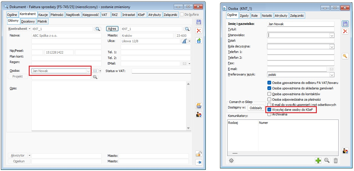 Parametryzacja wysyłania danych pracownika do KSeF
