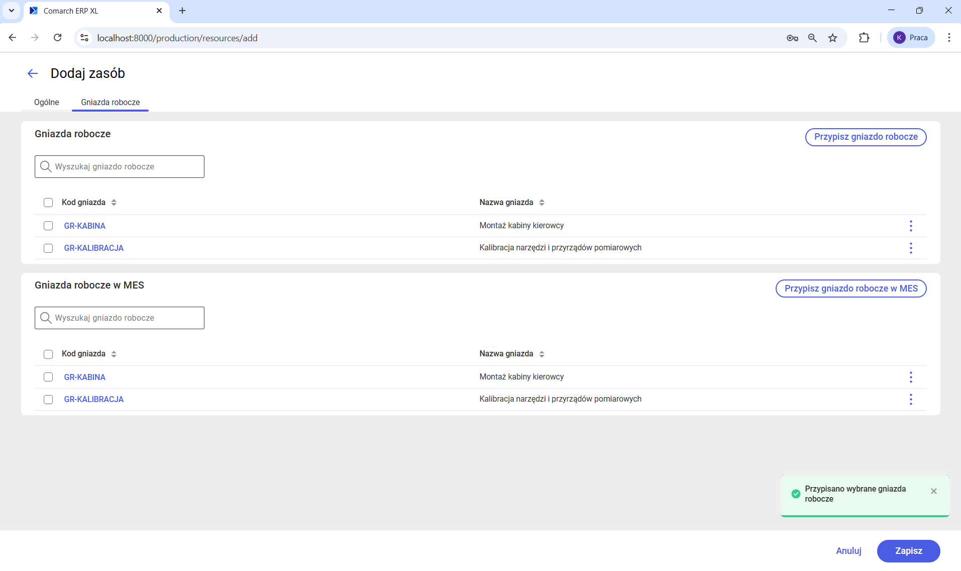 Przypisanie zasobów