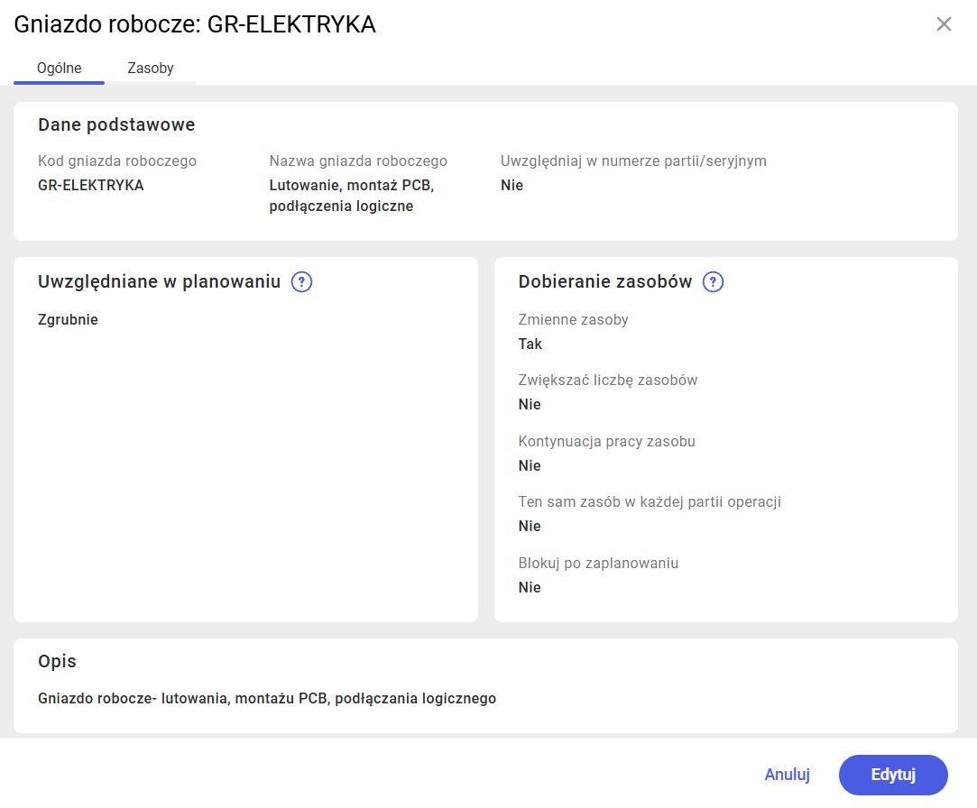 Tryb podglądu gniazda roboczego