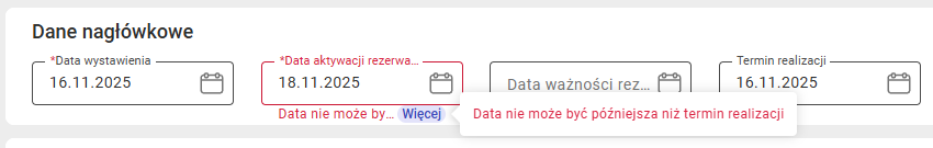 Kontrola poprawności zakresu daty