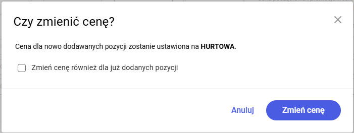 Zmiana ceny na zamówieniu z dodanymi pozycjami