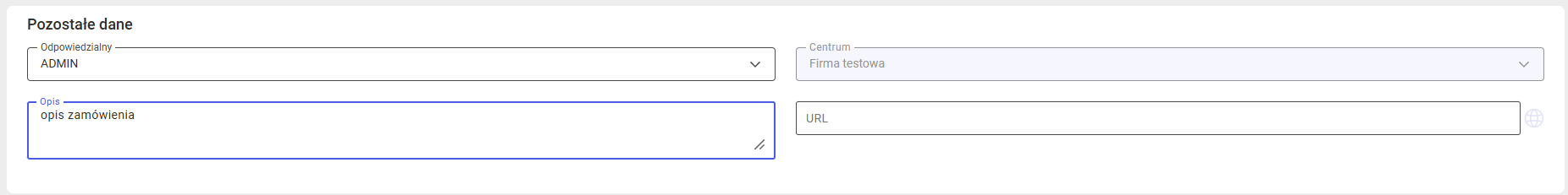 Edycja opisu na dokumencie
