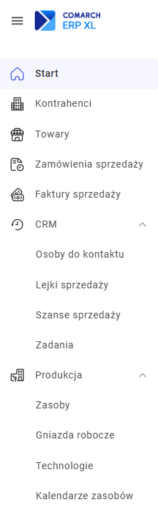 Przyciski w panelu bocznym nawigacji