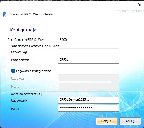 Comarch ERP XL Web Instalator - konfiguracja