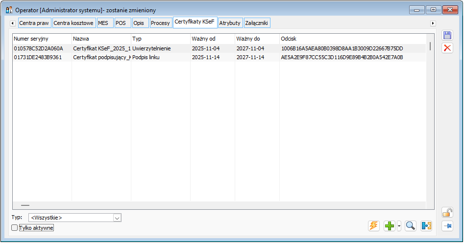 Certyfikaty KSeF na karcie Operatora