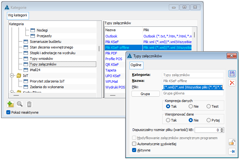 Nowy typ załącznika: Plik KSeF offline