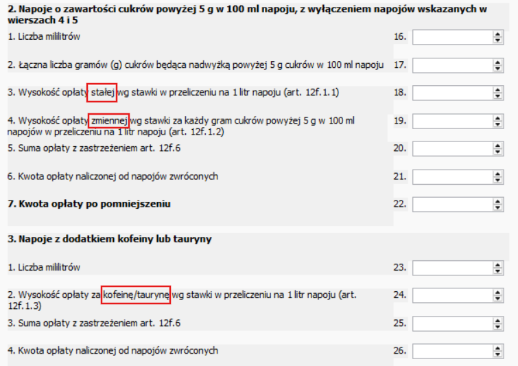 Widok zakładki "Deklaracja" po zmianach
