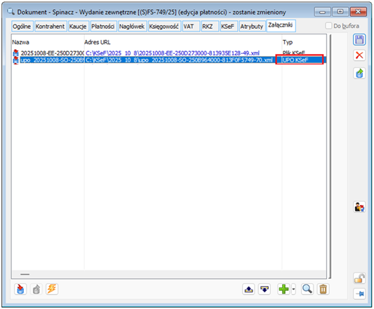 Dedykowany typ załącznika dla pobieranego UPO