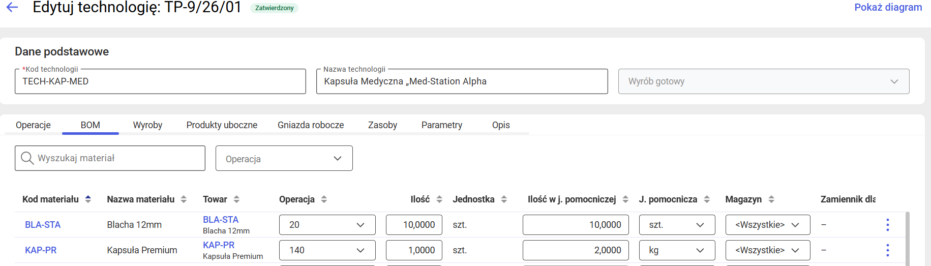 Edycja wybranych pól