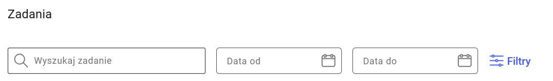 Okna filtrowania zadań