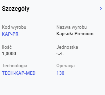 Szczegóły wyrobu