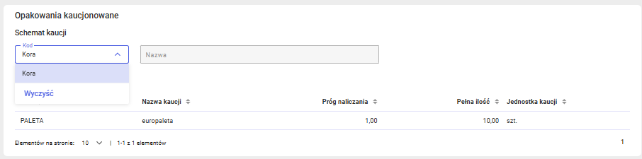 Przypisywanie schematu kaucji