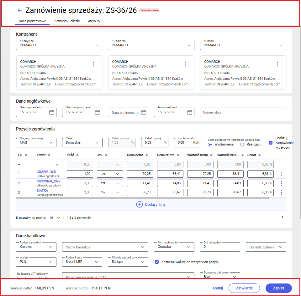 Zadokowane nagłówek i stopka dokumentu