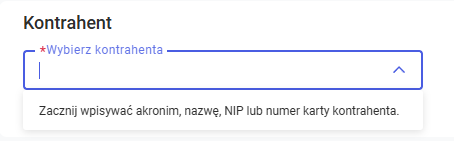  Dodanie kontrahenta przez wpisanie kodu, NIP lub numeru karty