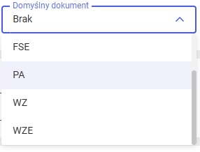 Ustalanie domyślnego dokumentu z zamówienia