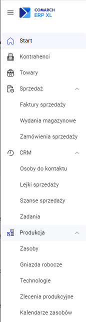 Przyciski w panelu bocznym nawigacji