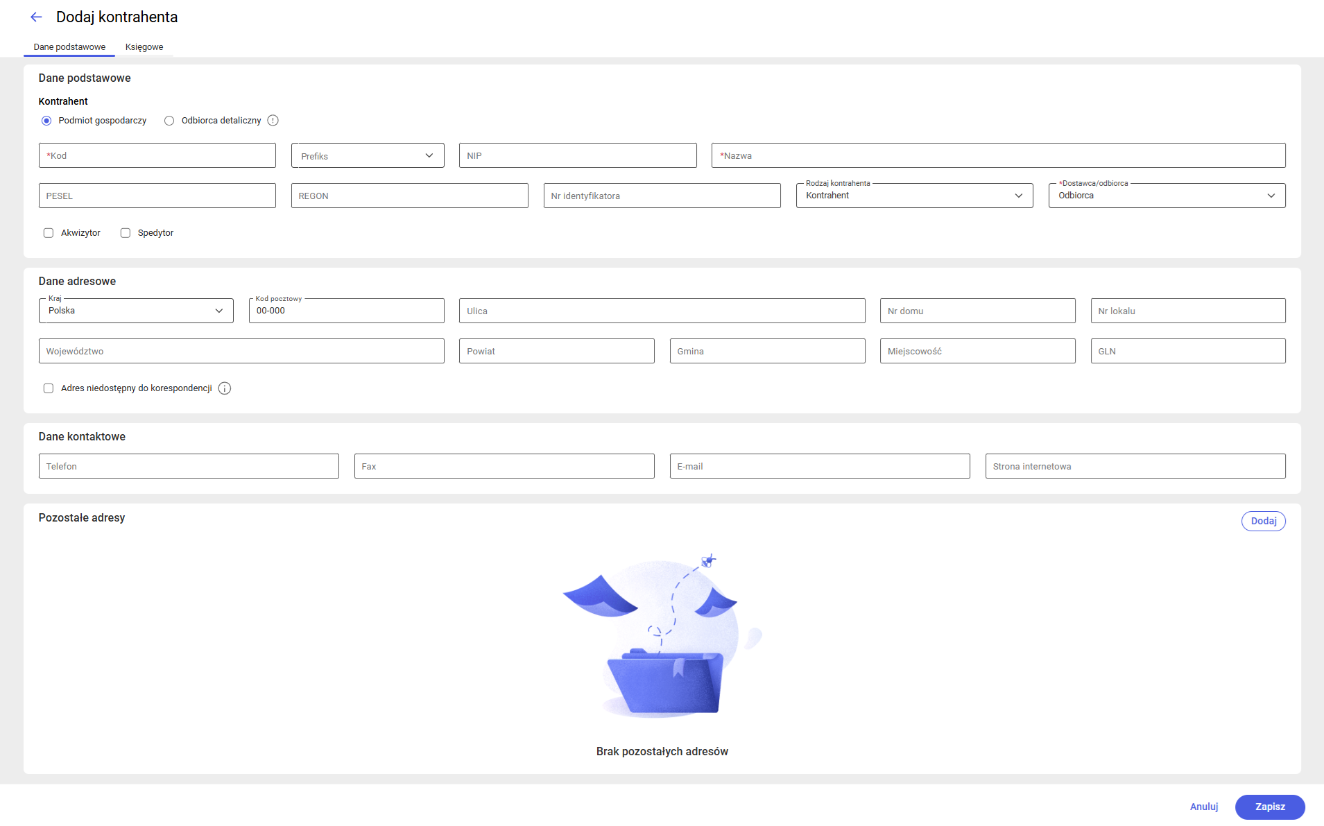 Dodawanie kontrahenta