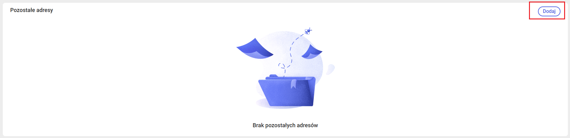 Dodawanie adresu podczas rejestracji karty kontrahenta