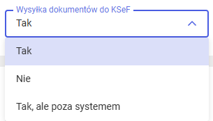 Parametryzacja wysyłki do KSeF
