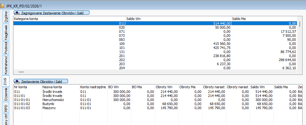 Konta syntetyczne w JPK_KR_PD