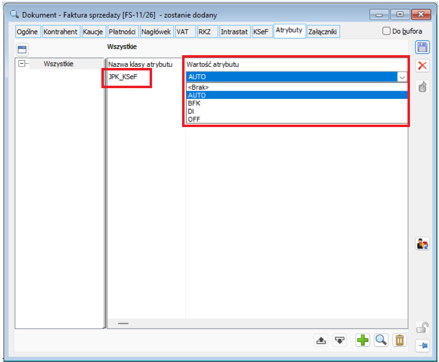 Definicja atrybutów