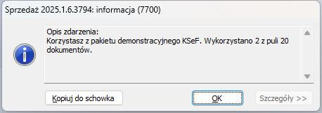Operacja dokonywana w ramach Demo KSeF